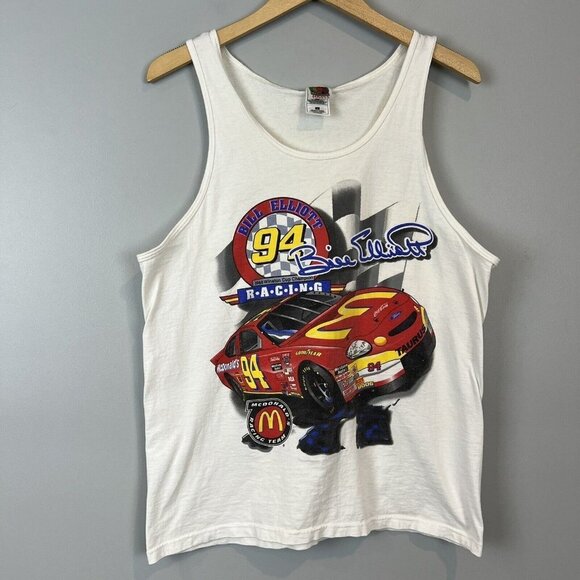 Bill Elliott Large T Shirt McDonalds 212 Mph World's Fastest Sleeveless Vintage - Picture 1 of 9